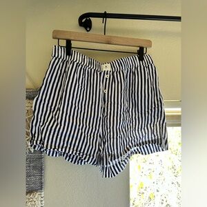 Anthropologie Striped High Waist Shorts in Navy and White